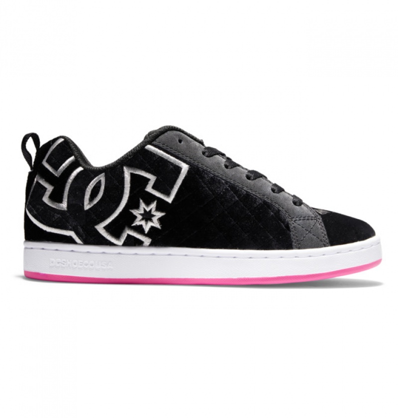 Basket DC Court Graffik Blanche Noir Rose Femme | DMT-6842734