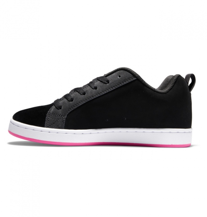 Basket DC Court Graffik Blanche Noir Rose Femme | DMT-6842734