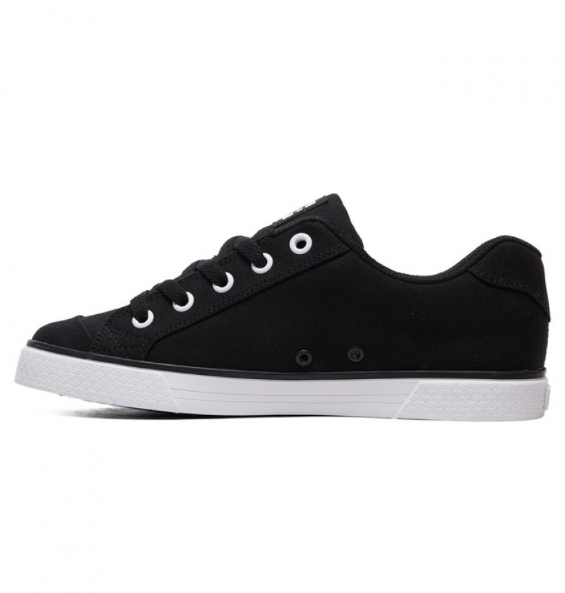 Basket DC Chelsea Tela Noir Blanche Femme | EFM-9532833