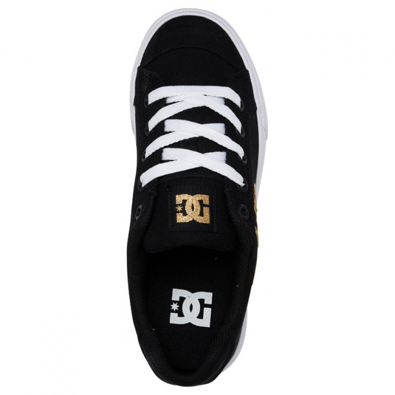 Basket DC Chelsea Tela Noir Doré Femme | TJY-1894143