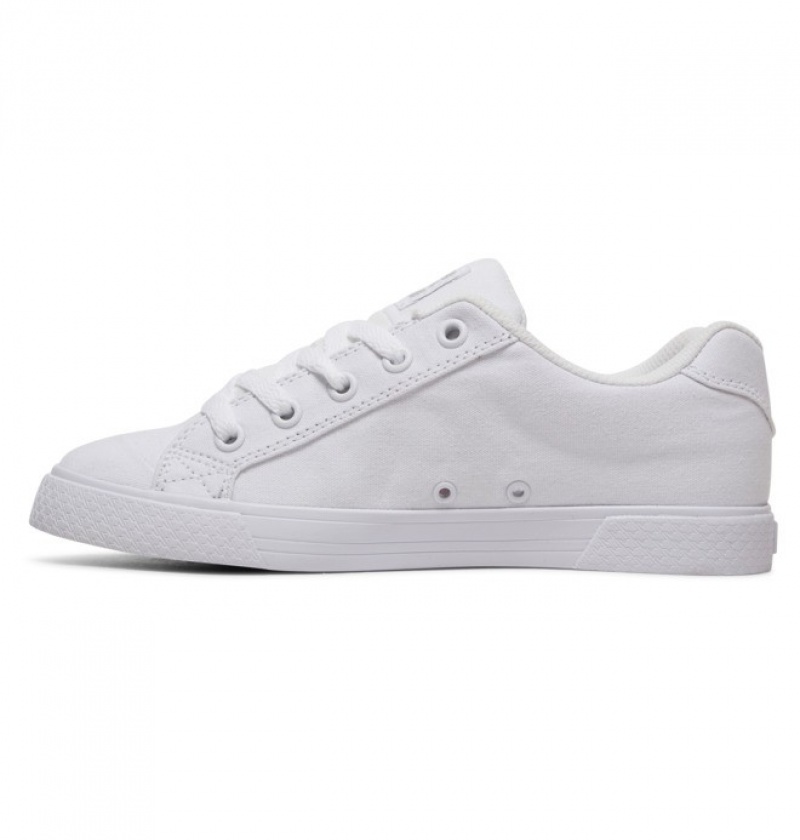 Basket DC Chelsea Tela Blanche Argent Femme | KOU-0617524