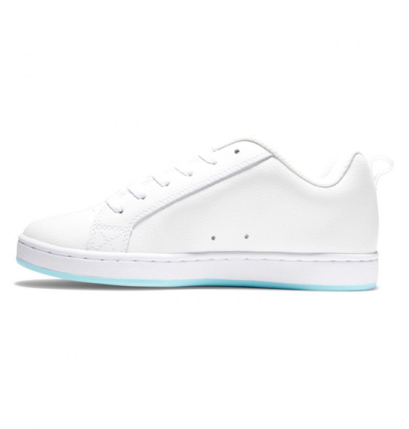 Basket DC Court Graffik Blanche Bleu Femme | XCJ-8121536