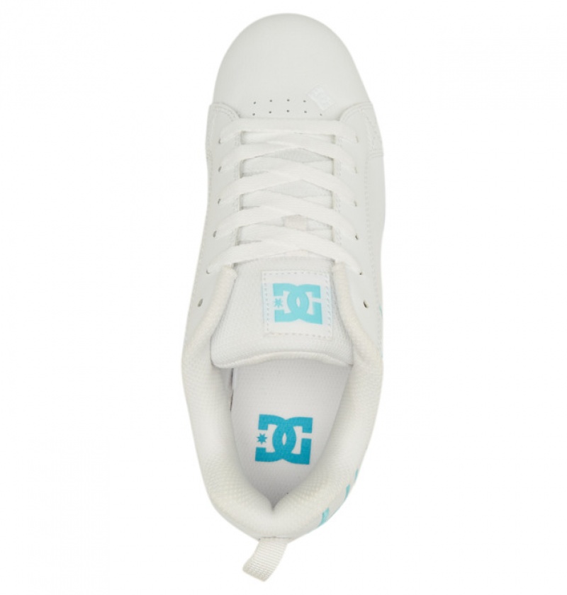 Basket DC Court Graffik Blanche Bleu Femme | XCJ-8121536