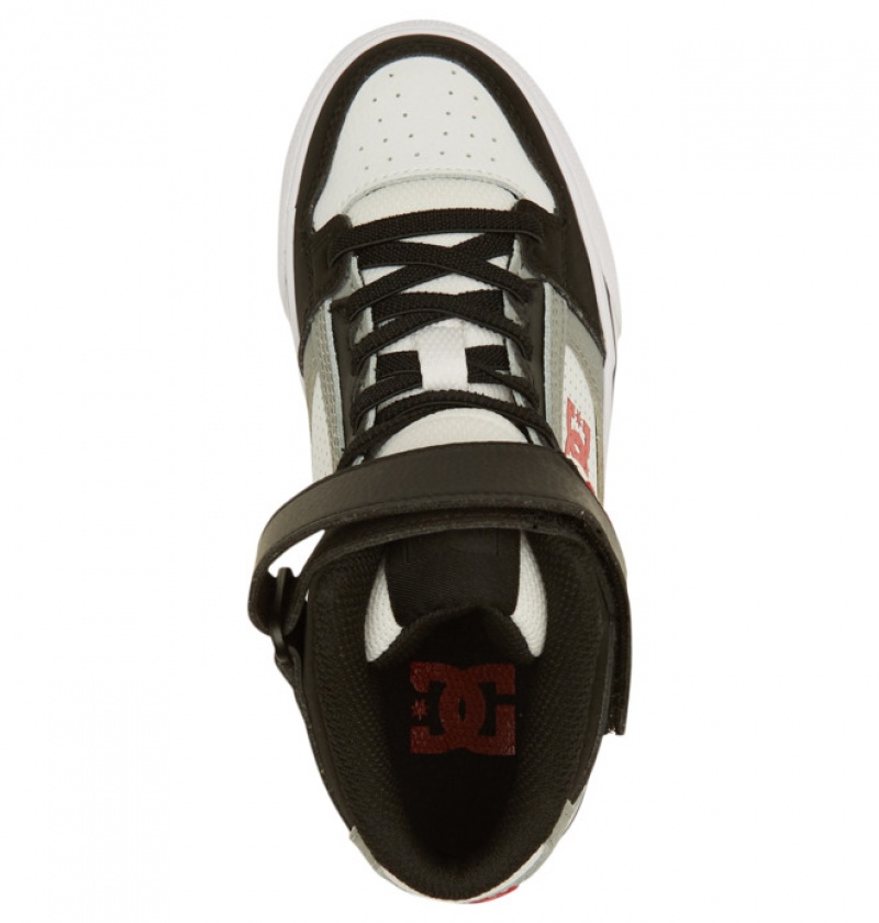 Chaussure Lacet DC Pure High Elastic Dentelle High Tops Blanche Noir Rouge Enfant | TGA-2975677