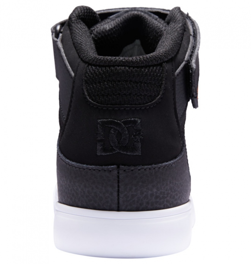 Chaussure Lacet DC Pure High Elastic Dentelle High Tops Noir Enfant | XZG-8283557