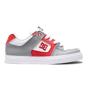 Chaussure Lacet DC Pure Blanche Rouge Enfant | NYT-8784749