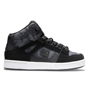 Chaussure Lacet DC Pure High Tops Noir Enfant | UIJ-4095051