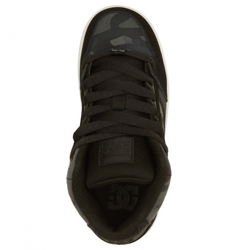 Chaussure Lacet DC Pure High Tops Noir Enfant | UIJ-4095051