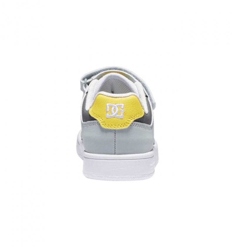 Chaussure Skate DC Manteca 4 Elastic Dentelle Grise Noir Jaune Enfant | KTS-8502270