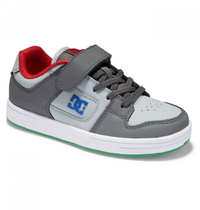 Chaussure Skate DC Manteca 4 Elastic Dentelle Grise Bleu Enfant | WNW-2889713