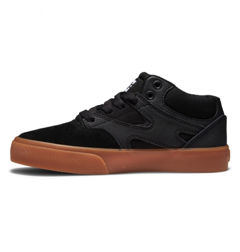 Chaussure Skate DC Kalis Vulc MID Mid-Top Noir Enfant | YDB-2522336