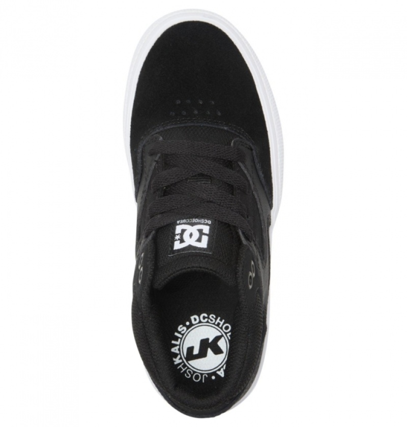 Chaussure Skate DC Kalis Vulc MID Mid-Top Noir Blanche Enfant | VTY-0104542