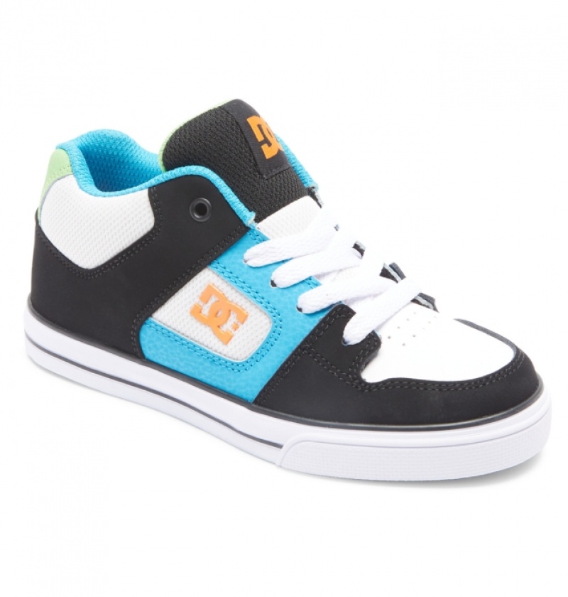 Basket DC Pure MID Mid-Top Noir Blanche Bleu Enfant | EWK-9703885