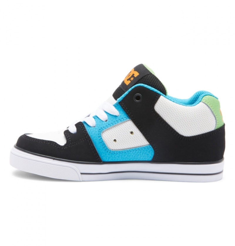 Basket DC Pure MID Mid-Top Noir Blanche Bleu Enfant | EWK-9703885