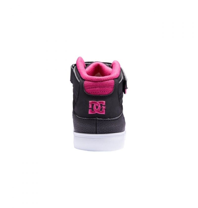 Basket DC Pure High Elastic Dentelle High-Top Noir Blanche Enfant | QUN-2991783