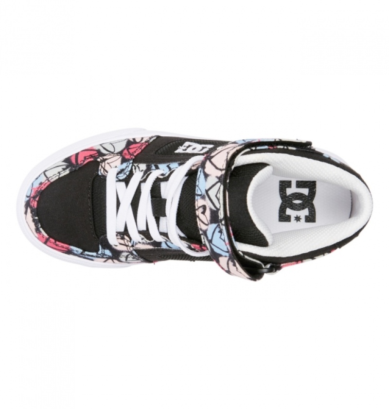 Basket DC Pure High Elastic Dentelle High-Top Noir Multicolore Enfant | ZHR-0468361