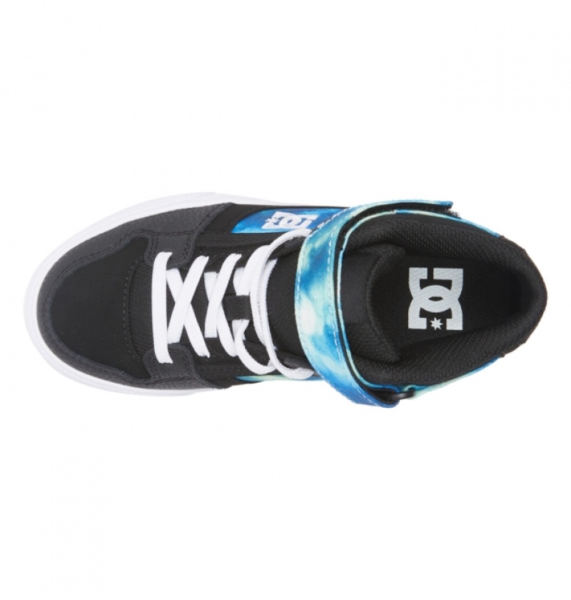 Basket DC Pure High Elastic Dentelle High-Top Noir Bleu Vert Enfant | GNH-6138468