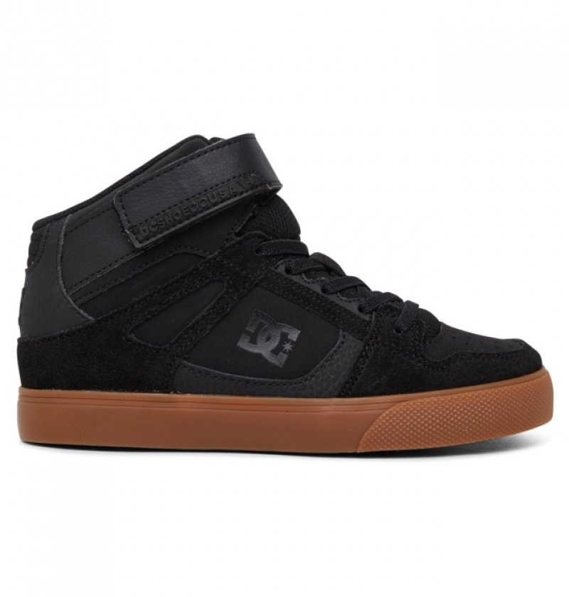 Basket DC Pure High Elastic Dentelle High-Top Noir Enfant | ENM-4489252