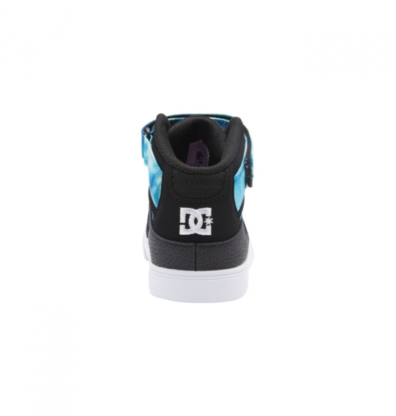 Basket DC Pure High Elastic Dentelle High-Top Noir Bleu Vert Enfant | GNH-6138468