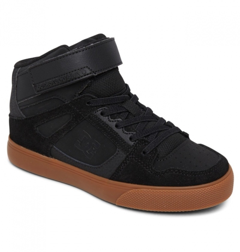 Basket DC Pure High Elastic Dentelle High-Top Noir Enfant | ENM-4489252