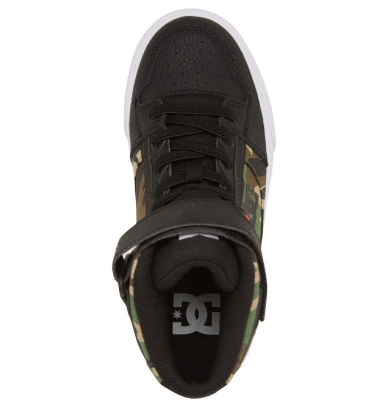 Basket DC Pure High Elastic Dentelle High-Top Noir Camouflage Enfant | PTD-7150012