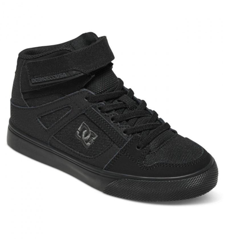 Basket DC Pure High Elastic Dentelle High-Top Noir Enfant | NBI-9158813