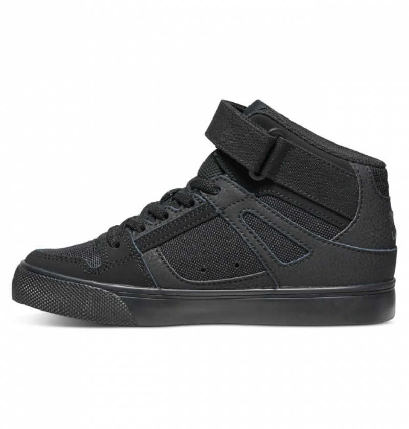 Basket DC Pure High Elastic Dentelle High-Top Noir Enfant | NBI-9158813