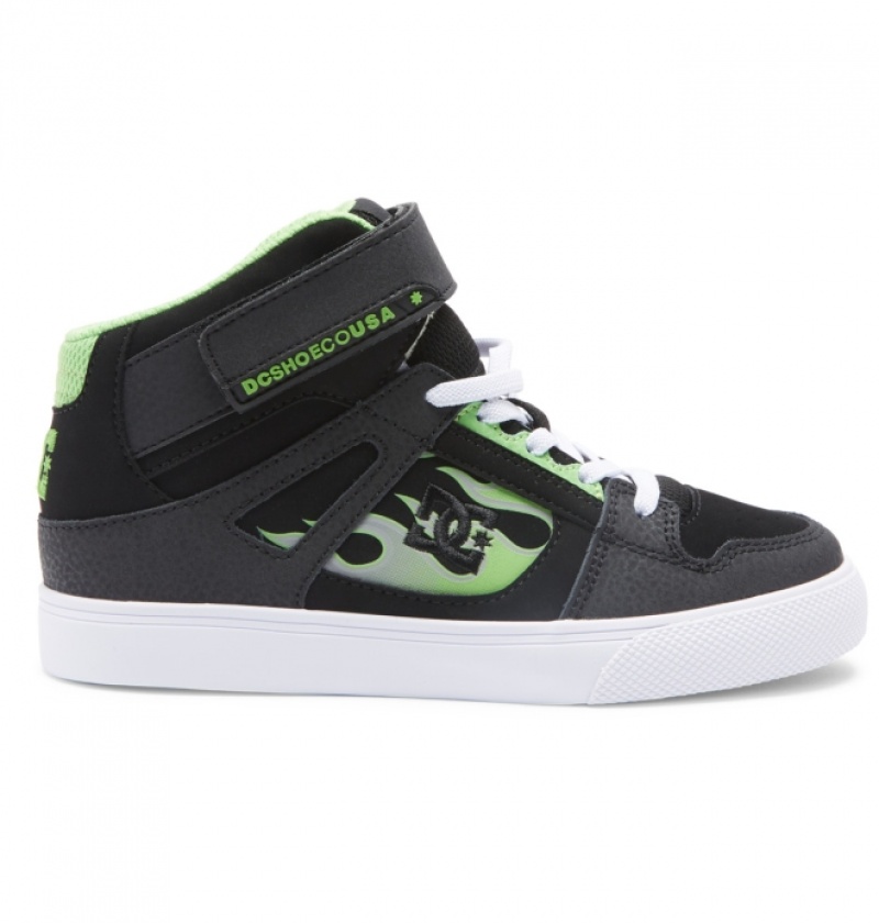 Basket DC Pure High Elastic Dentelle High-Top Noir Grise Enfant | LZM-6339755