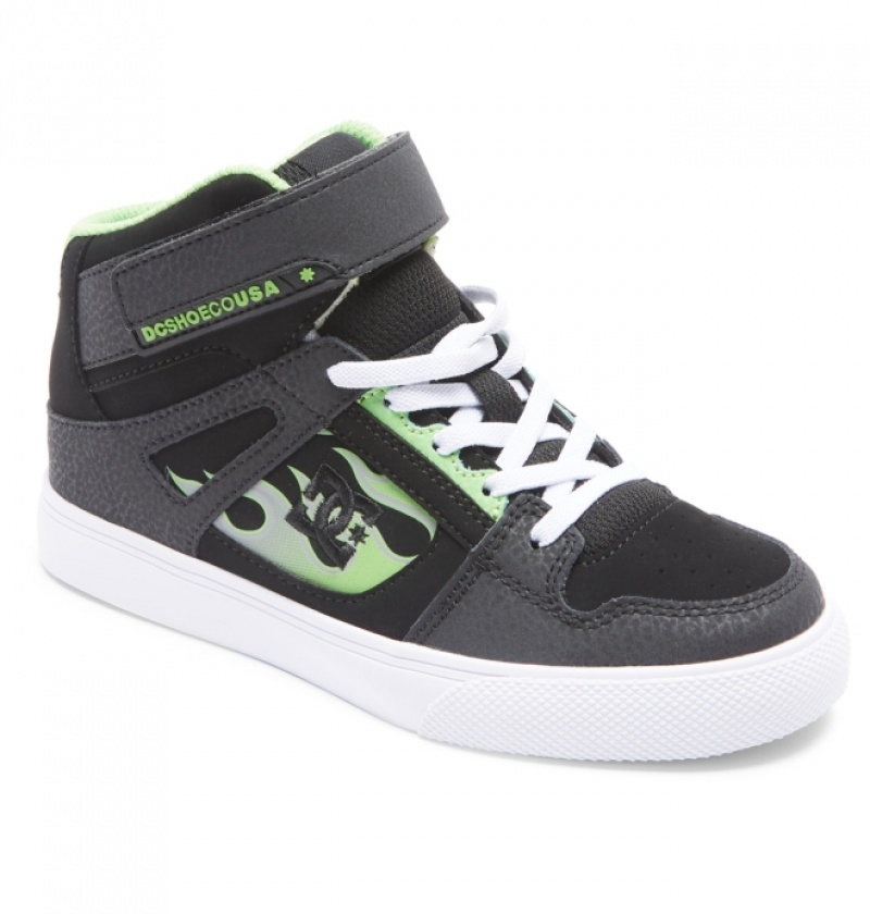 Basket DC Pure High Elastic Dentelle High-Top Noir Grise Enfant | LZM-6339755