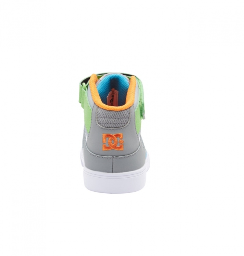 Basket DC Pure High Elastic Dentelle High-Top Grise Blanche Enfant | EYT-2073485