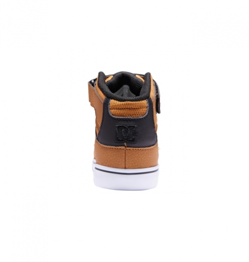 Basket DC Pure High Elastic Dentelle High-Top Marron Noir Enfant | KUK-6105351