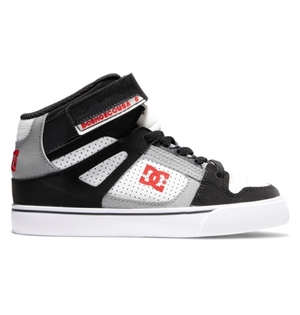 Basket DC Pure High Elastic Dentelle High-Top Blanche Noir Rouge Enfant | IND-6593663