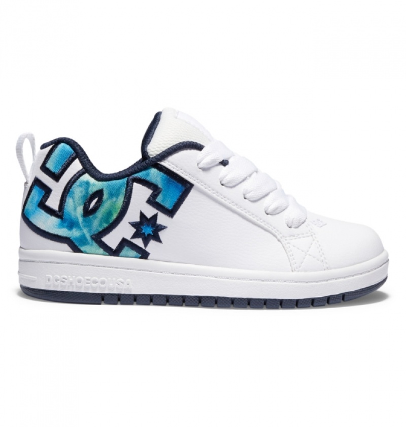 Basket DC Court Graffik Blanche Bleu Vert Enfant | ETX-0857888