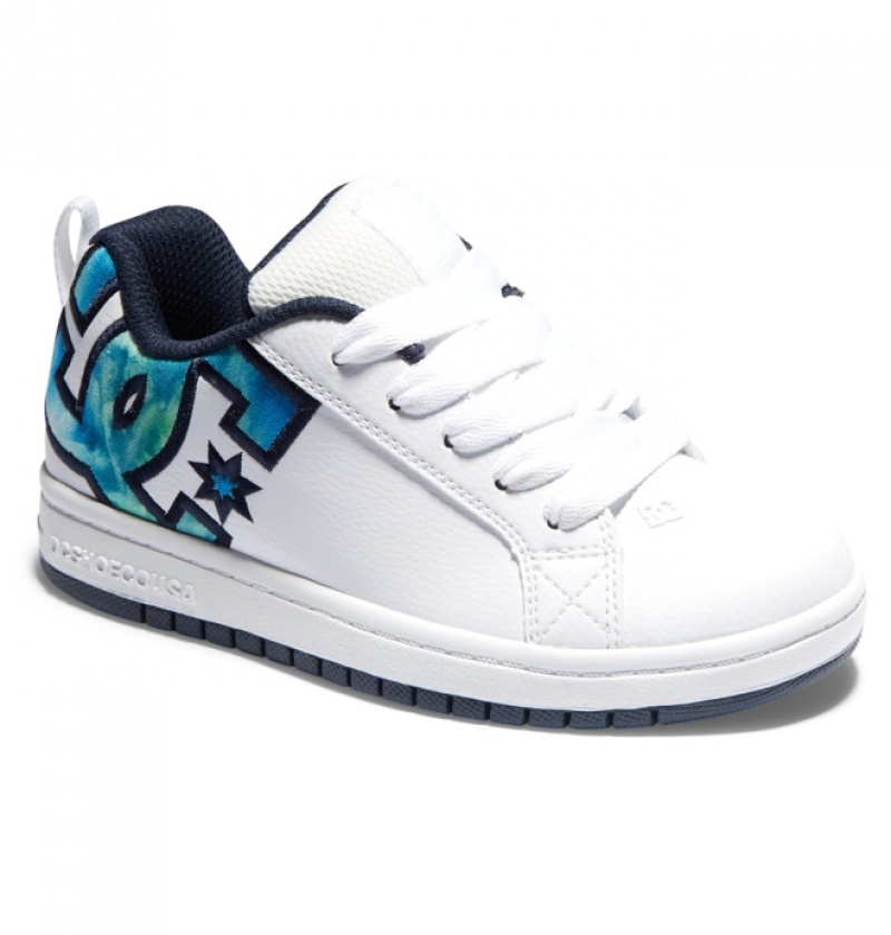 Basket DC Court Graffik Blanche Bleu Vert Enfant | ETX-0857888