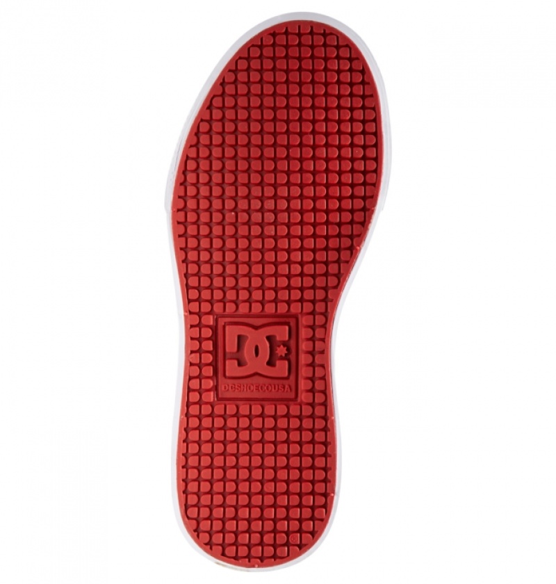 Basket DC Pure High Elastic Dentelle High-Top Blanche Noir Rouge Enfant | IND-6593663