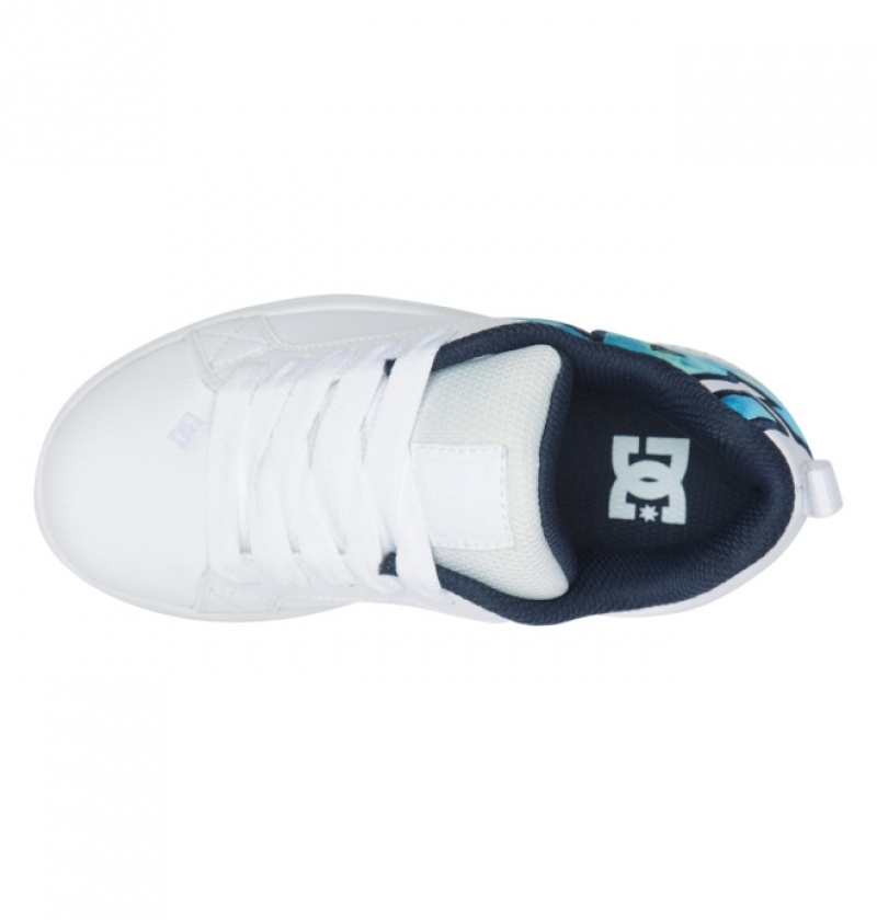 Basket DC Court Graffik Blanche Bleu Vert Enfant | ETX-0857888