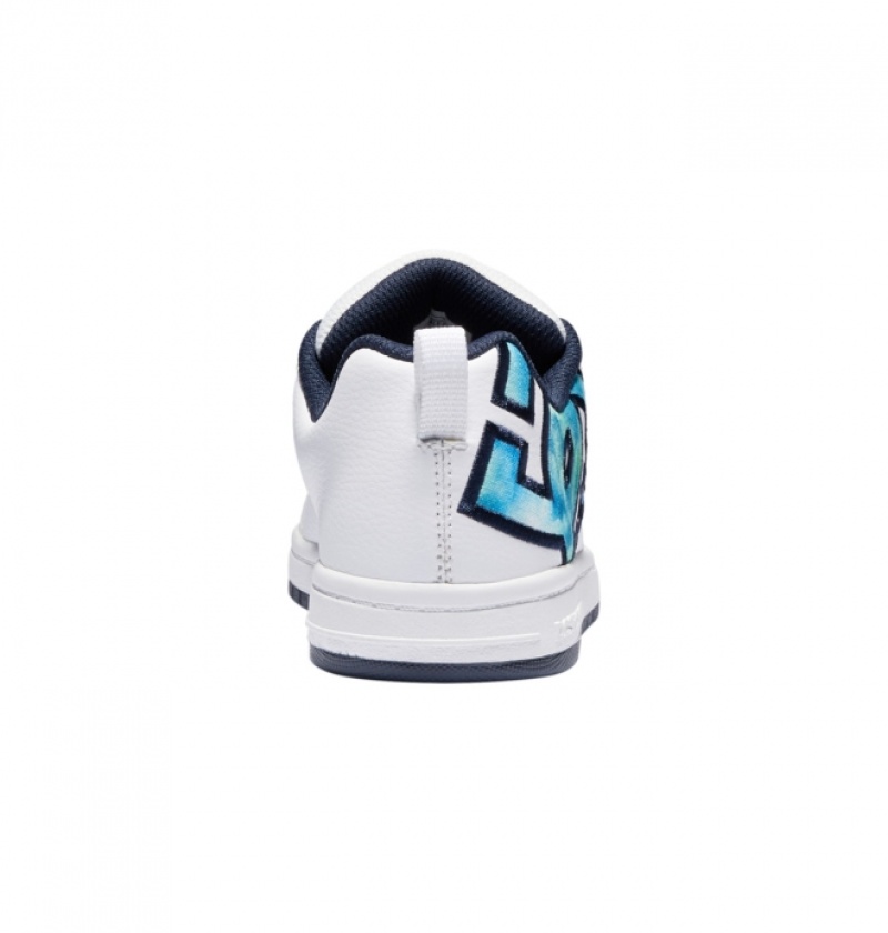 Basket DC Court Graffik Blanche Bleu Vert Enfant | ETX-0857888