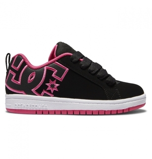 Basket DC Court Graffik Noir Rose Enfant | QPI-5093344