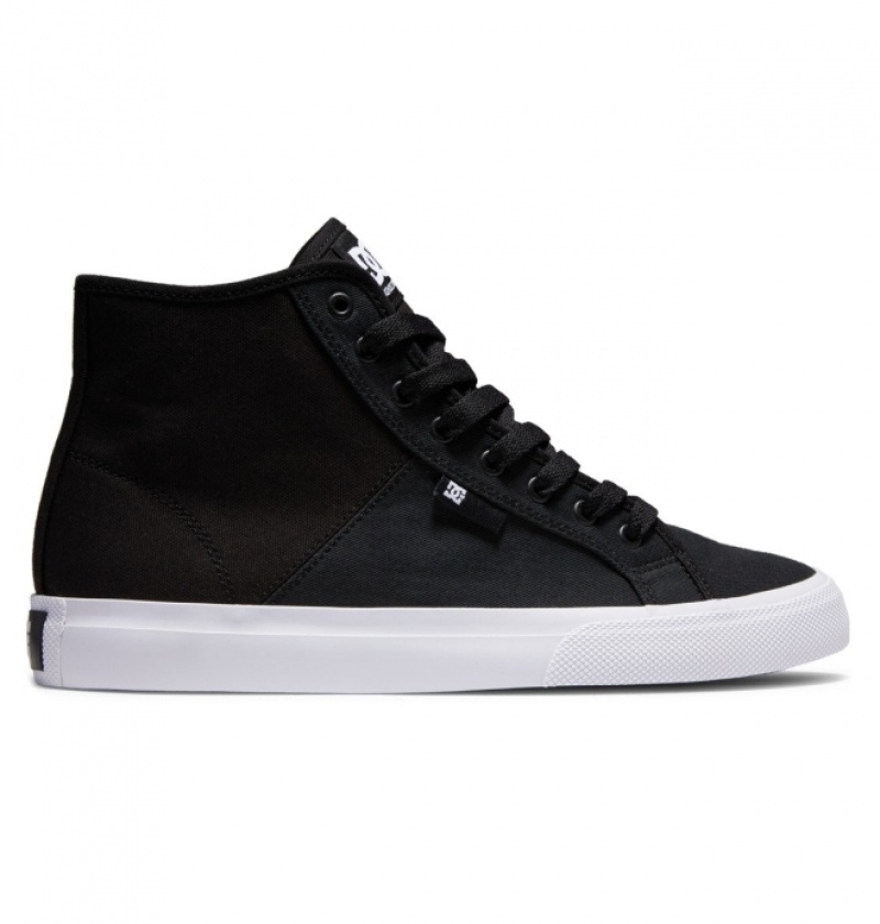 Basket DC Manual HI Textile High-Top Noir Blanche Homme | LKU-2292256