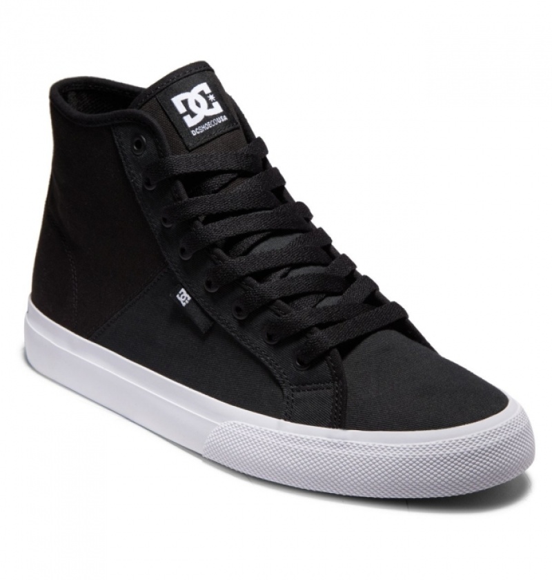 Basket DC Manual HI Textile High-Top Noir Blanche Homme | LKU-2292256