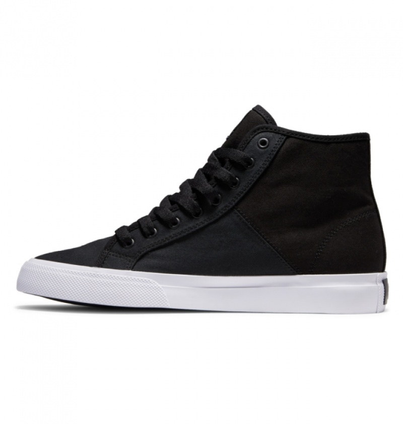 Basket DC Manual HI Textile High-Top Noir Blanche Homme | LKU-2292256