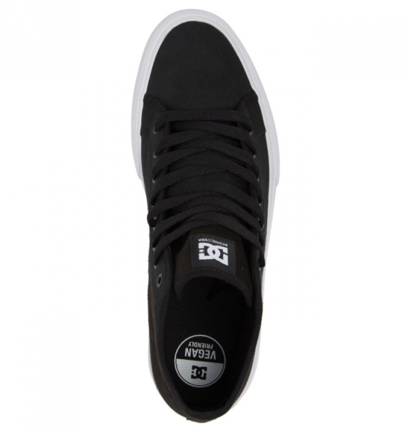 Basket DC Manual HI Textile High-Top Noir Blanche Homme | LKU-2292256