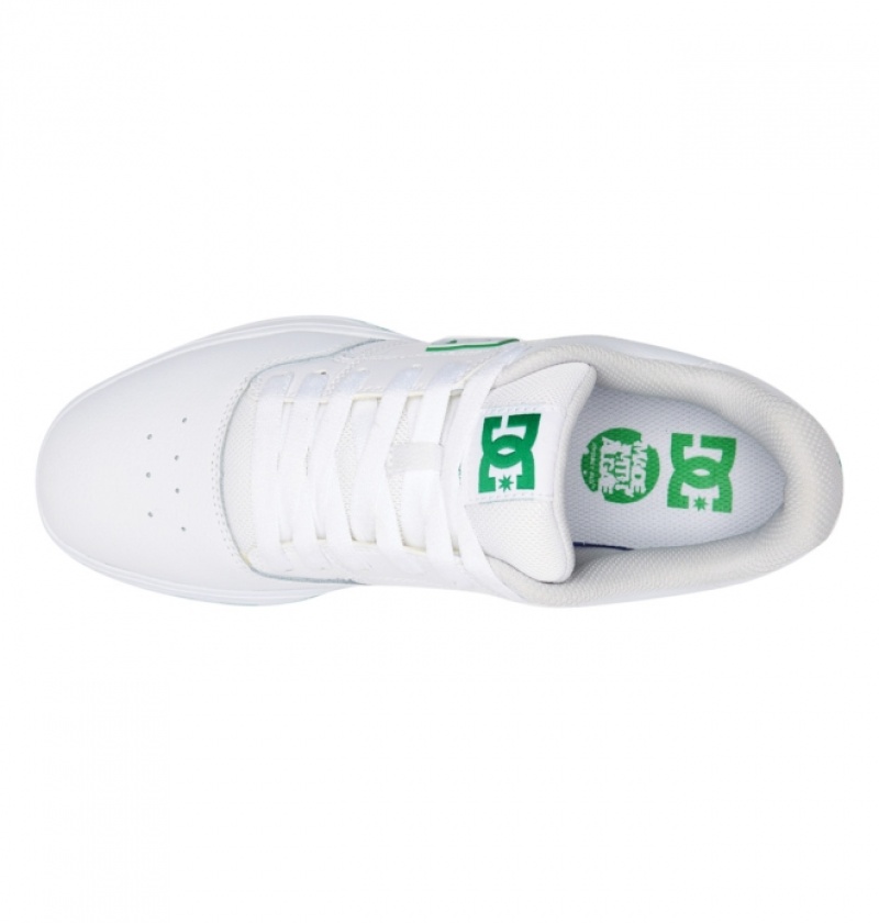 Basket DC Central Blanche Vert Homme | PGR-4543953