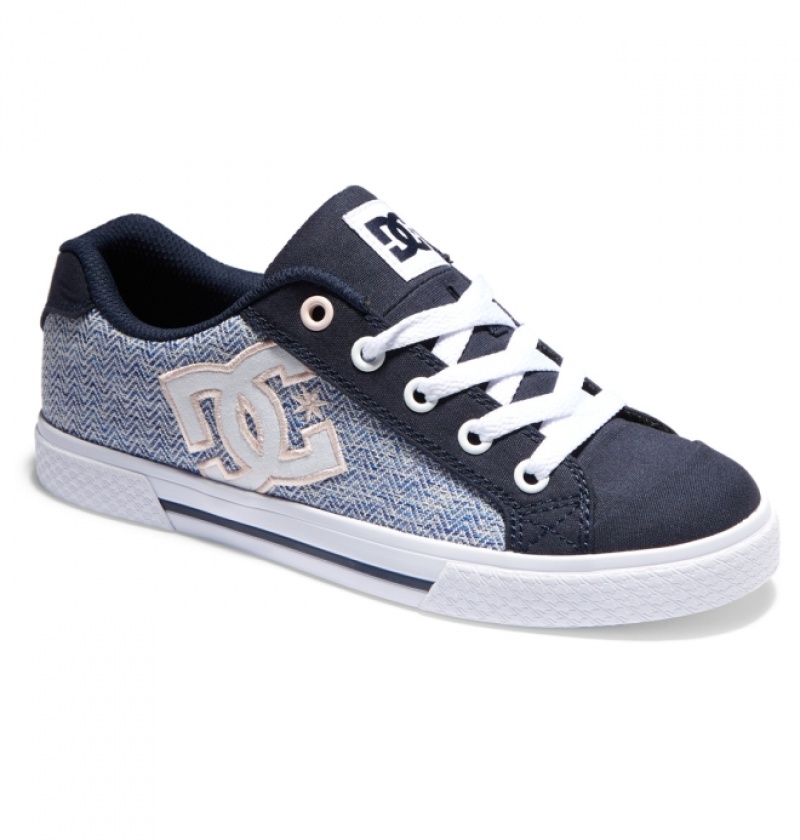 Basket DC Chelsea Bleu Blanche Femme | MBH-8187333