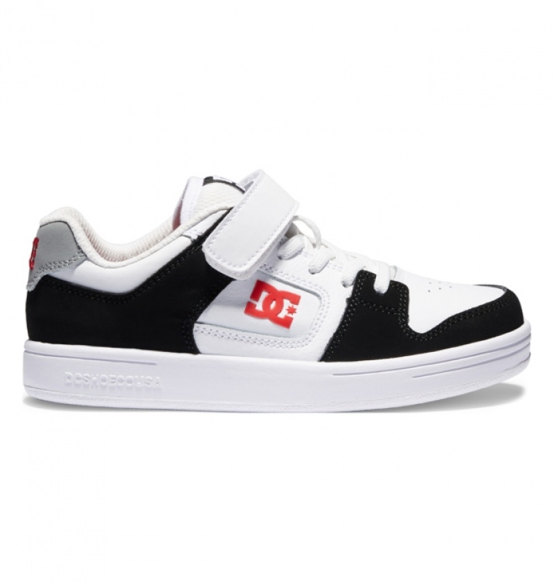 Chaussure Skate DC Manteca 4 Elastic Dentelle Noir Blanche Rouge Enfant | HNO-3558699