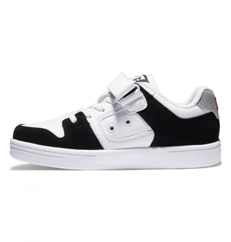 Chaussure Skate DC Manteca 4 Elastic Dentelle Noir Blanche Rouge Enfant | HNO-3558699