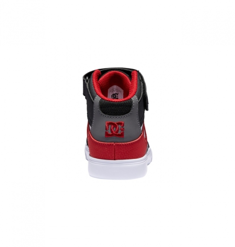 Basket DC Pure High Elastic Dentelle High-Top Blanche Grise Rouge Enfant | XKN-2488525