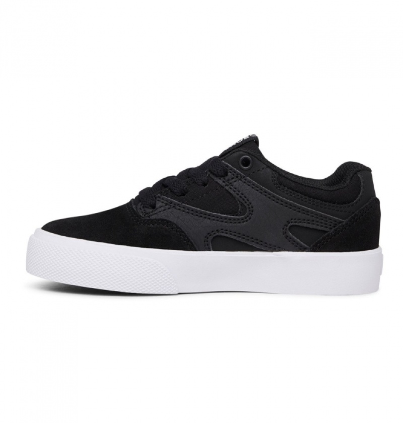 Chaussure Skate DC Kalis Vulc Noir Blanche Enfant | JAP-9088540