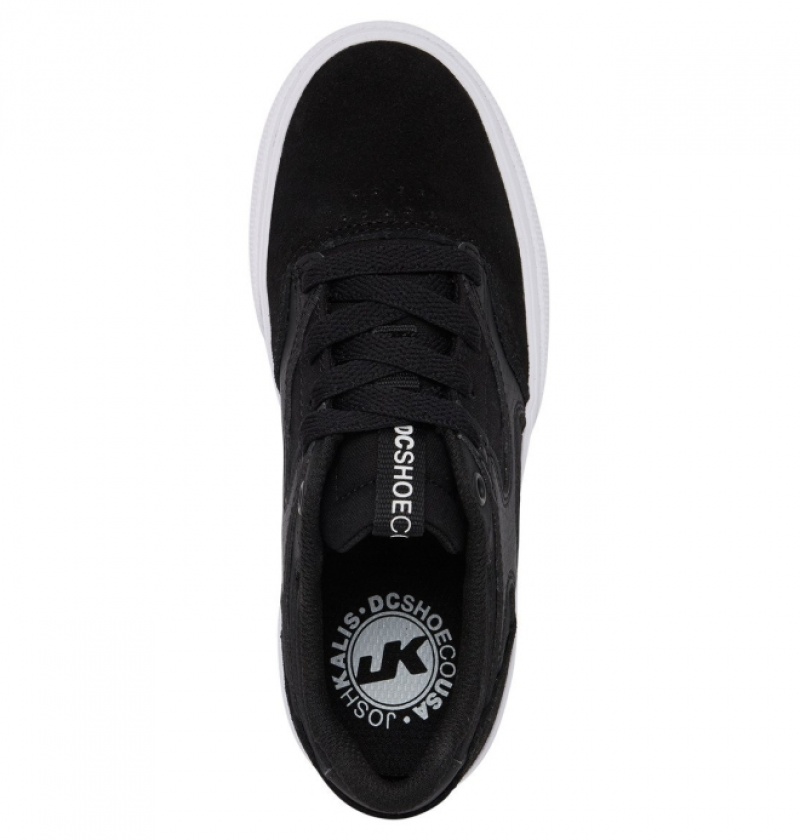 Chaussure Skate DC Kalis Vulc Noir Blanche Enfant | JAP-9088540