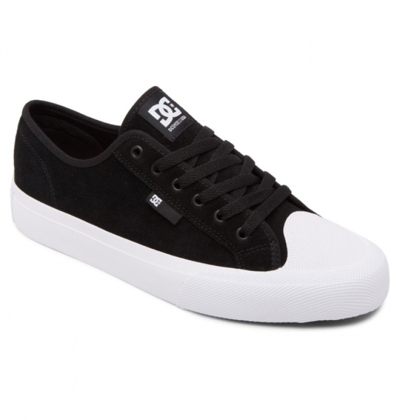 Chaussure Skate DC Manual RT S Daim Noir Blanche Homme | VYT-3402737